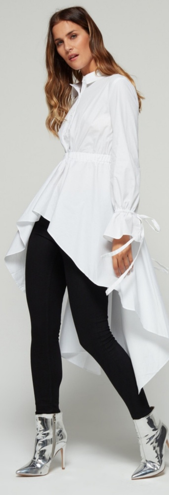 Hi- low fan tail shirtdress